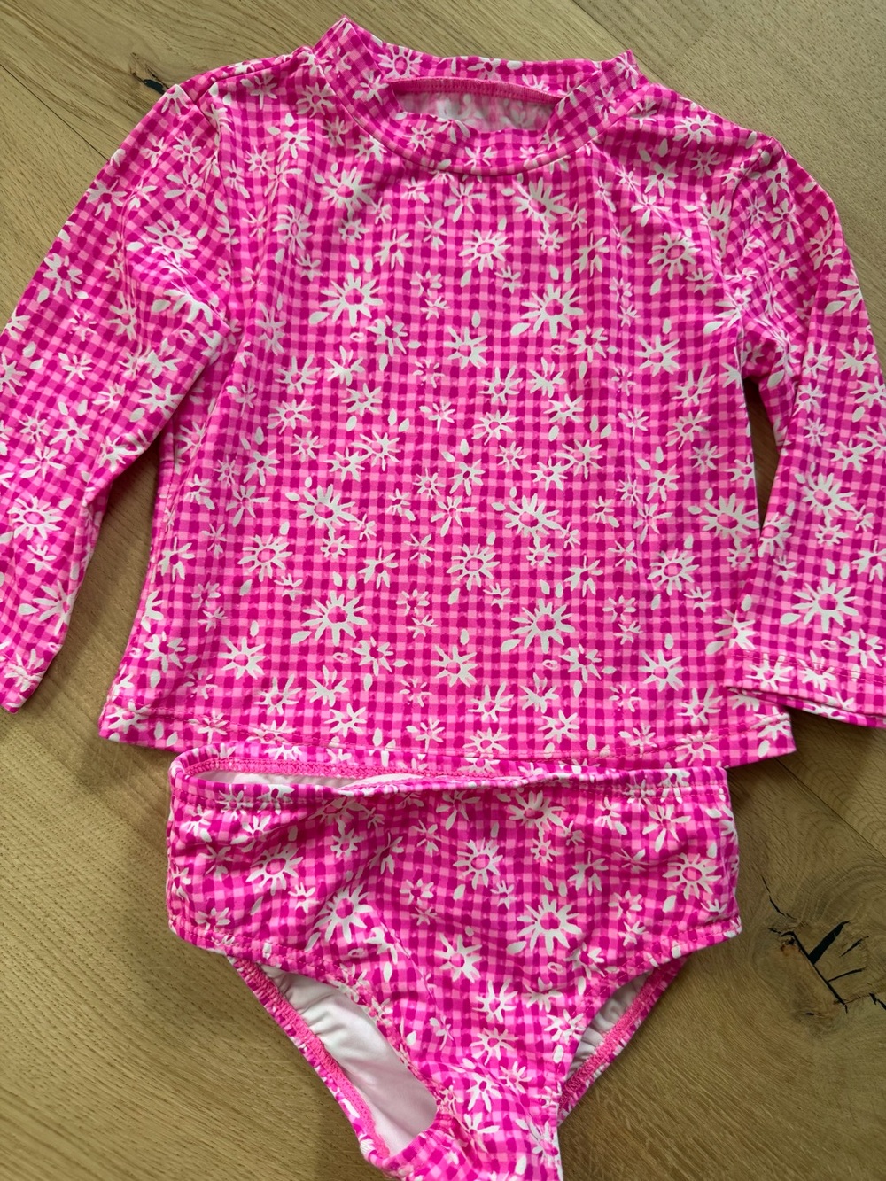 Lilly Pulitzer Rash Guard Swimsuit Set Pink Floral Girls Size 2 Fits 18-24M